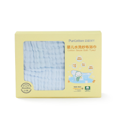 全棉时代水洗纱布浴巾 95x95-6P 纱布浴巾（蓝色）