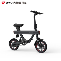 大鱼智行车V1新国标电动自行车男女士轻便折叠式小型电单车 黑色 10AH