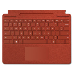 微软 Surface Pro 带超薄触控笔2 的特制版专业键盘盖（适用 Pro 8 和 Pro X) 波比红 单键盘盖
