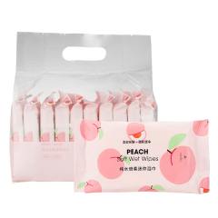 名创优品MINISO水果系列-纯水倍柔迷你湿巾粉蜜桃10包装