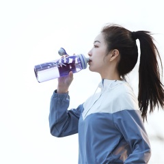 茶花运动水杯塑料大容量便携水壶夏季杯 1200ml 050015-紫色