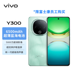【内购】vivo Y300 新一代超级扬声器 6500mAh超薄蓝海电池 超抗摔护眼直屏 拍照 AI 青松 12+256