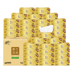 清风原木金装抽纸3层100抽48包