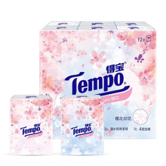 得宝樱花味手帕纸4层7张12包