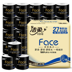 洁柔黑Face无芯卷纸4层140克27卷