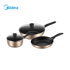 美的(Midea)炊具三件套炒锅煎锅不粘锅轻巧便捷MP-SL0303
