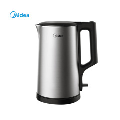 美的（Midea）电热水壶 家用1.7L烧水壶双钢防烫防干烧热水壶316不锈钢开水壶 PJ17A01