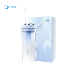 美的（Midea）冲牙器 手持立式洗牙器声波微气泡水牙线100天续航 4档模式3种喷嘴CL1海盐薄荷