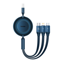 倍思 明镜系列2 随意拉伸一拖三快充数据线USB 型号：CB000007